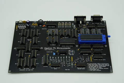 "gigatron TTL microcomputer, fully assembled black PCB with ROM version 4"